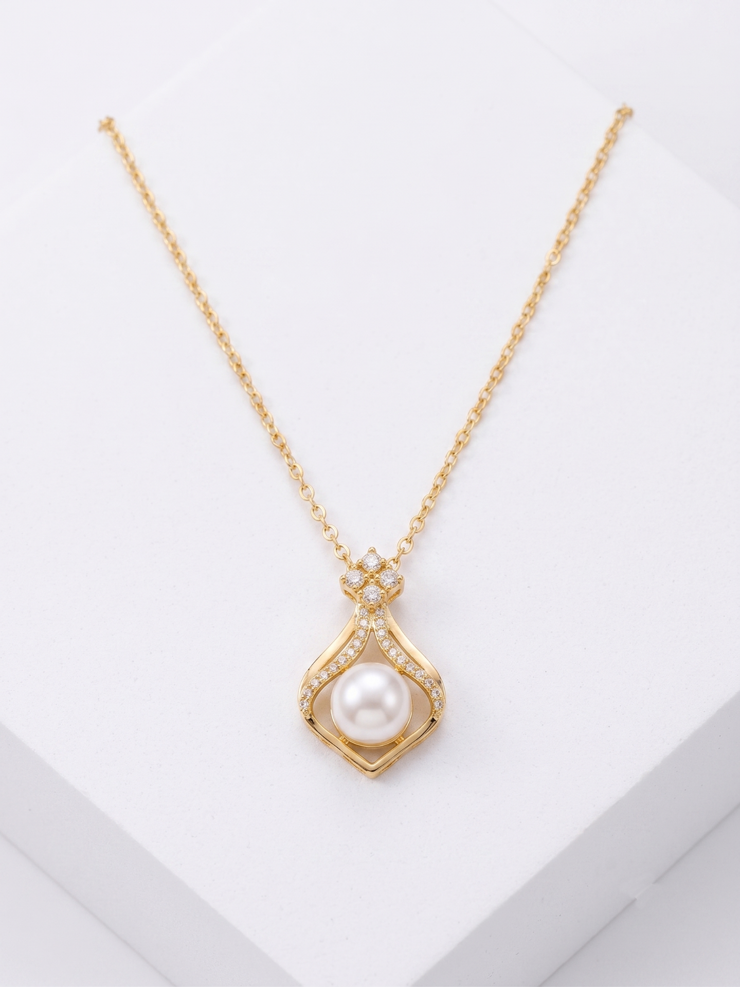 Pearl Necklace — Gold-Plated Stainless Steel