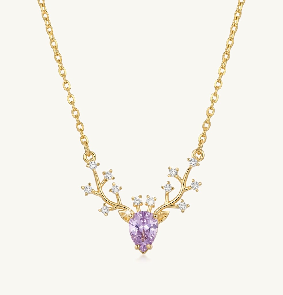 Deer Antler Necklace — Stainless Steel