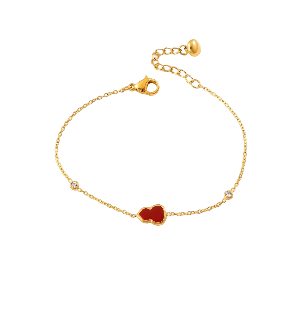 Ruby Gourd Gold Bracelet