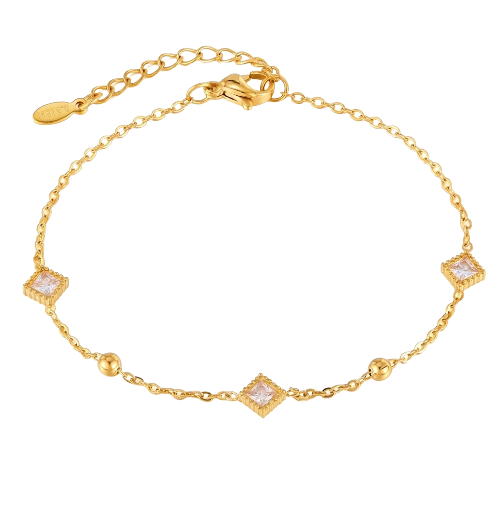 Princess Zircon Gold Bracelet