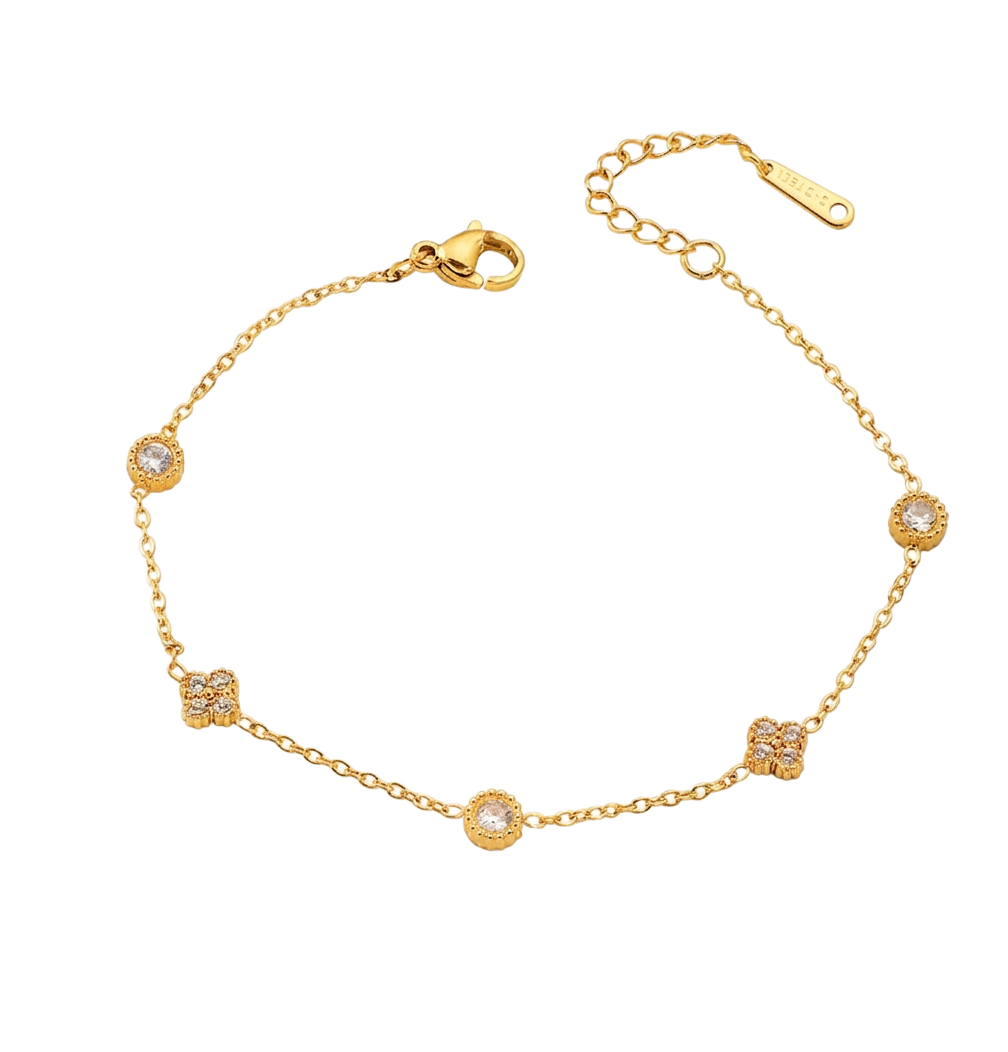 Elegant Floral Gold-Plated Bracelet